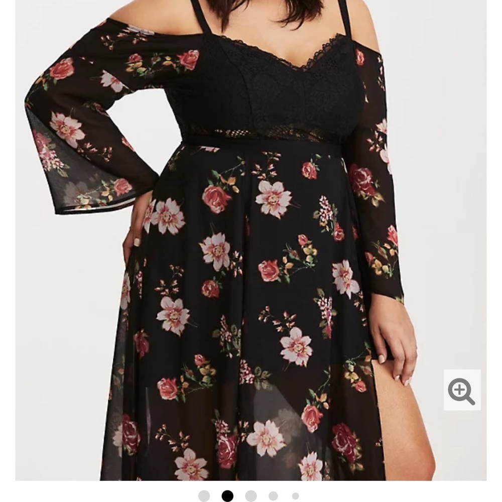 Torrid Insider Lace Bustier Floral Maxi Dress